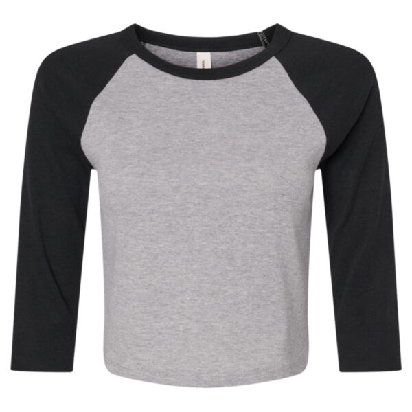 Women's Micro Rib Three-Quarter Raglan Sleeve Baby Tee Thumbnail