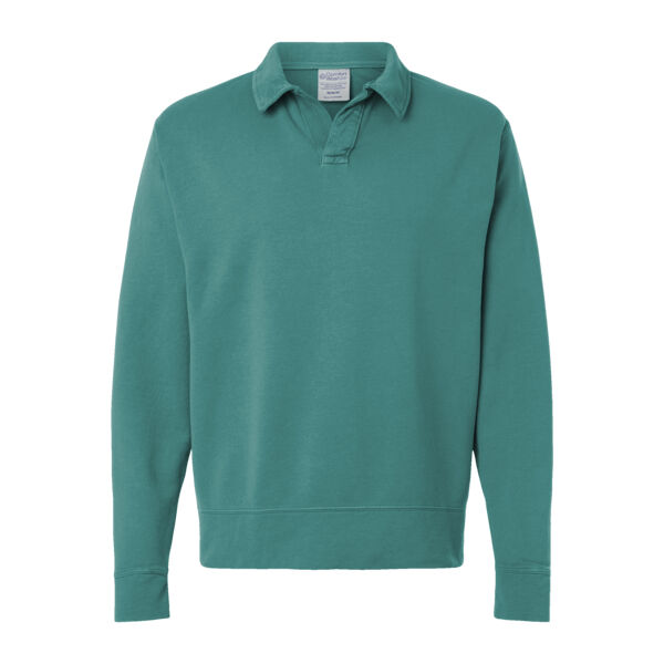 Unisex Garment-Dyed Polo Collar Sweatshirt Thumbnail