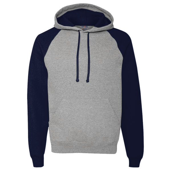 Unisex Nublend® Colorblocked Raglan Hooded Sweatshirt Thumbnail