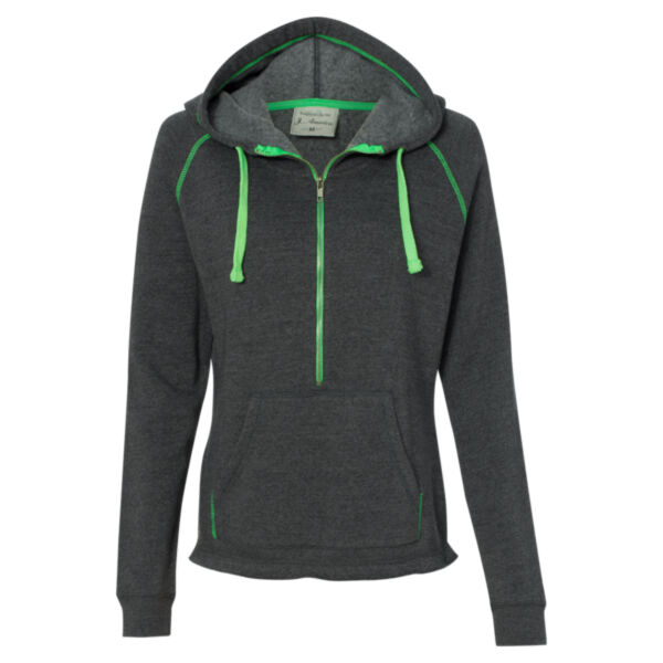 Women's Triblend Half-Zip Hooded Sweatshirt Thumbnail