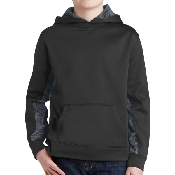 Youth Sport Wick ® CamoHex Fleece Colorblock Hooded Pullover Thumbnail
