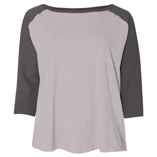 Women's Curvy Collection Baseball Three-Quarter Sleeve Tee Thumbnail
