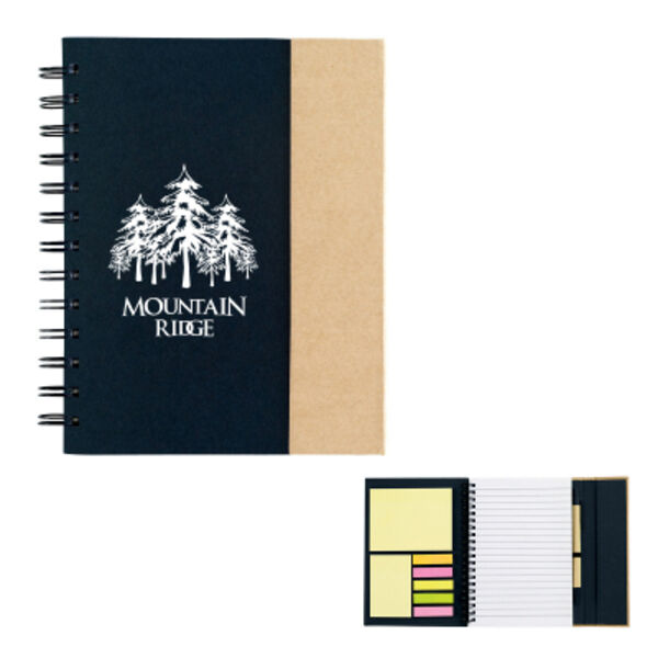 Spiral Notebook With Sticky Notes And Flags Thumbnail