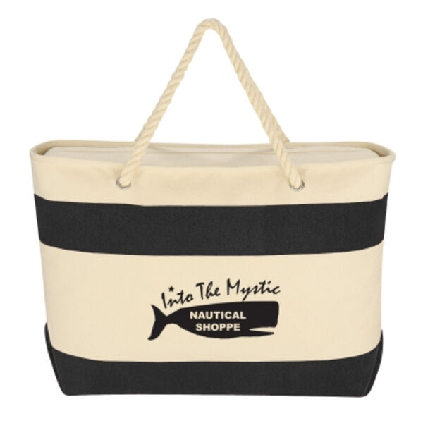 Large Cruising 16 Oz. Recycled Cotton Canvas Tote Bag With Rope Handles Thumbnail