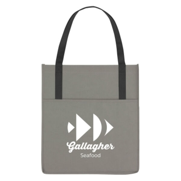 Non-Woven Shopper's Pocket Recycled Tote Bag Thumbnail