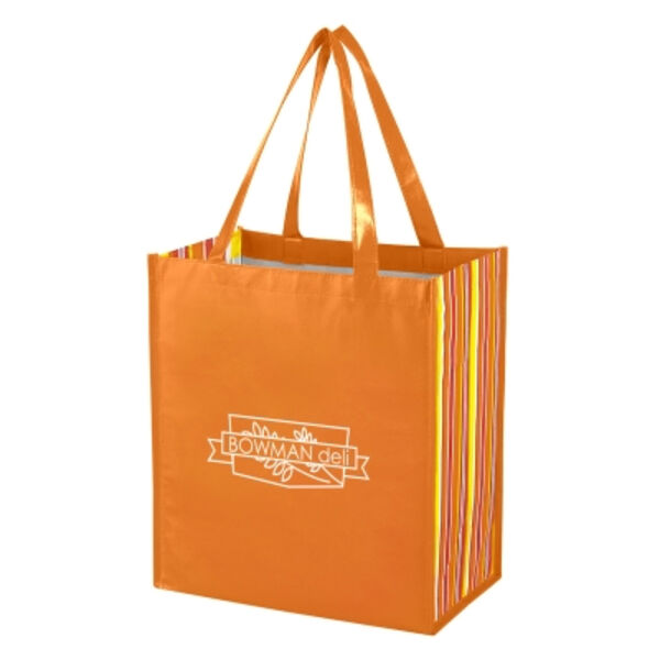 Shiny Laminated Non-Woven Tropic Shopper Tote Bag Thumbnail