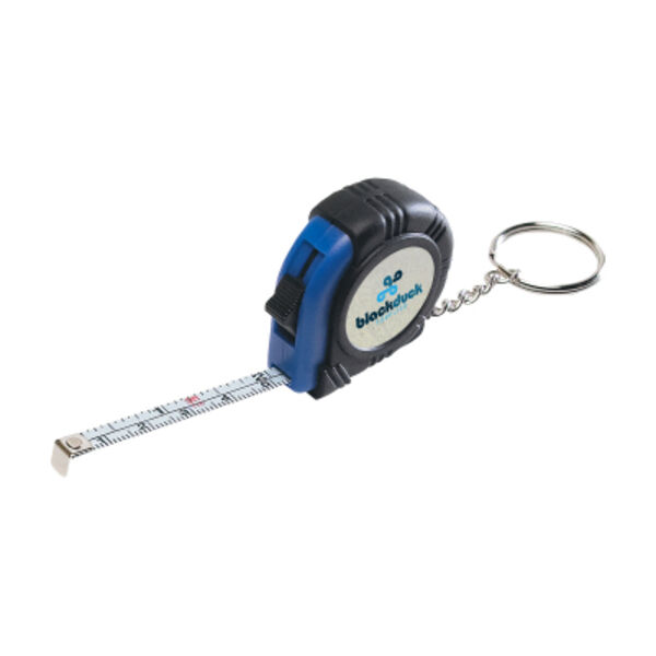Rubber Tape Measure Key Tag With Laminated Label Thumbnail