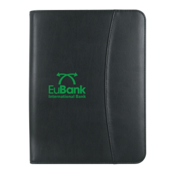 Leather Look Zippered Portfolio With Calculator Thumbnail