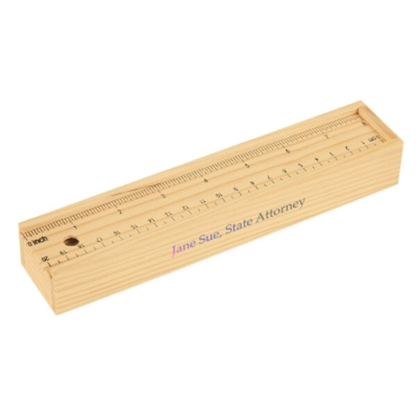 12-Piece Colored Pencil Set In Wooden Ruler Box Thumbnail