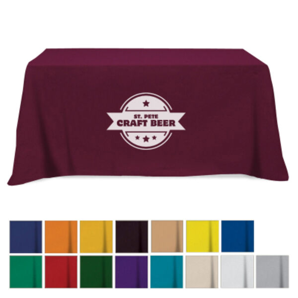 Flat Poly/Cotton 3-sided Table Cover - fits 6' standard table Thumbnail