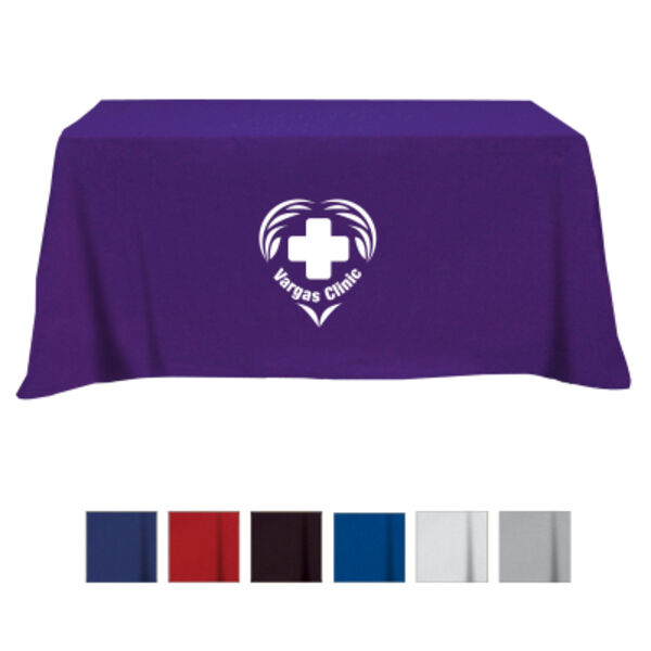 Flat Poly/Cotton 4-sided Table Cover - fits 6' standard table Thumbnail
