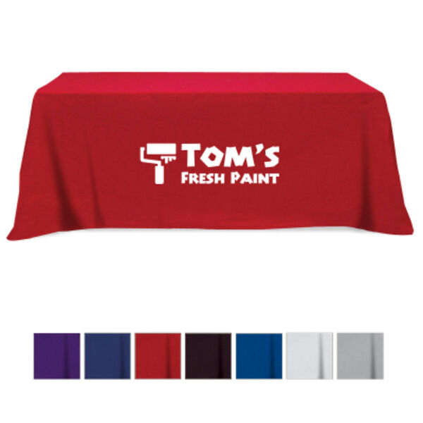 Flat Poly/Cotton 3-sided Table Cover - fits 8' standard table Thumbnail