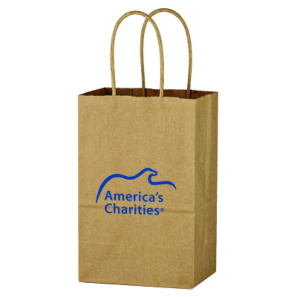 Kraft Paper Brown Shopping Bag - 5-1/4" x 8-1/4" Thumbnail