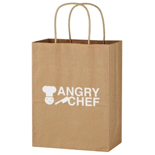 Kraft Paper Brown Shopping Bag - 8" x 10-1/4" Thumbnail