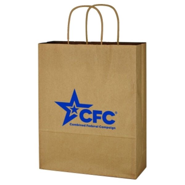 Kraft Paper Brown Shopping Bag - 10" x 13" Thumbnail