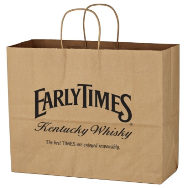 Kraft Paper Brown Shopping Bag - 16" x 12-1/2" Thumbnail