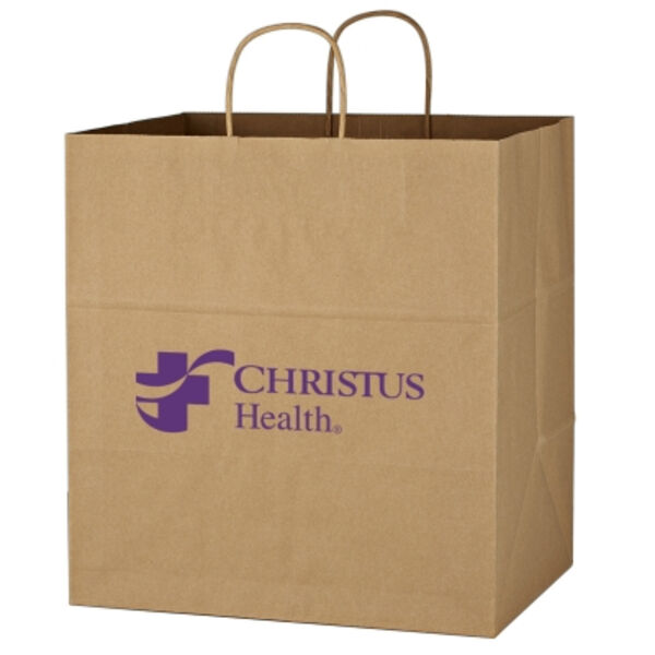 Kraft Paper Brown Shopping Bag - 14" x 15" Thumbnail