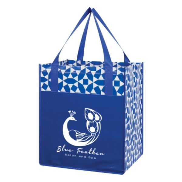 Geometric Non-Woven Recycled Shopping Tote Bag Thumbnail