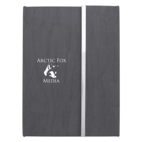 Woodgrain Padfolio With Sticky Notes And Flags Thumbnail