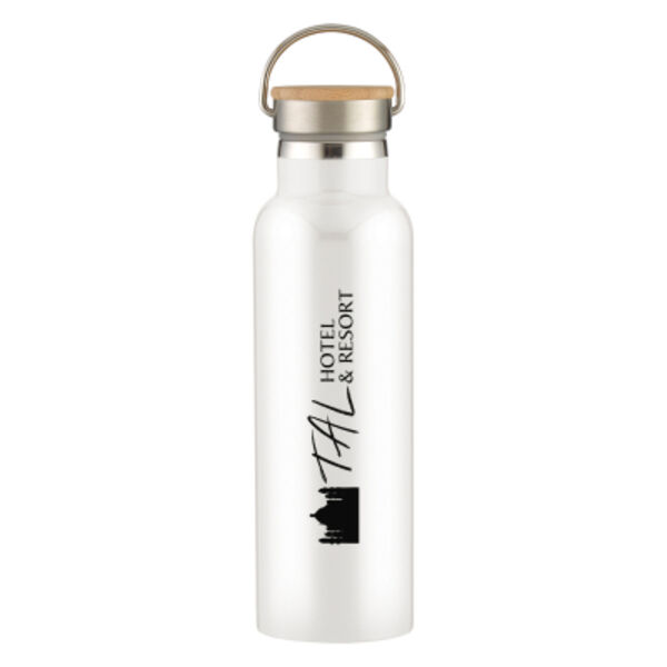 21 Oz. Tipton Recycled Stainless Steel Bottle With Bamboo Lid Thumbnail