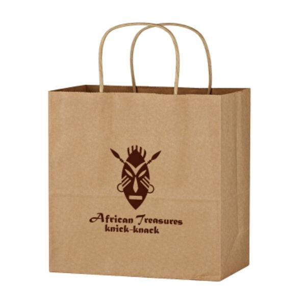 Kraft Paper Brown Shopping Bag - 13" x 13" Thumbnail