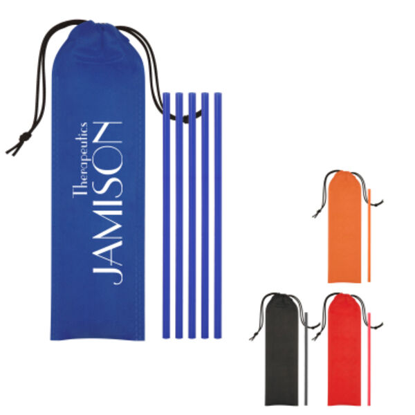 5-Pack On The Go Straws With Pouch Thumbnail