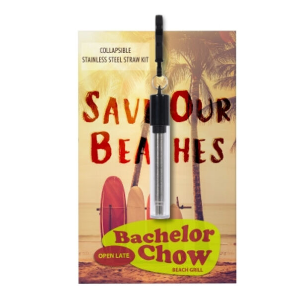 Greeting Card With Collapsible Stainless Steel Straw Kit Thumbnail