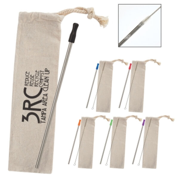 Stainless Straw Kit With Cotton Pouch Thumbnail