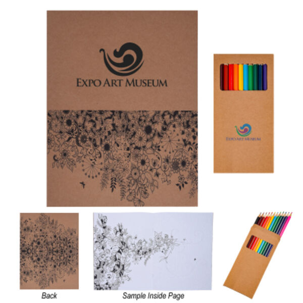 Adult Coloring Book With Colored Pencils Thumbnail