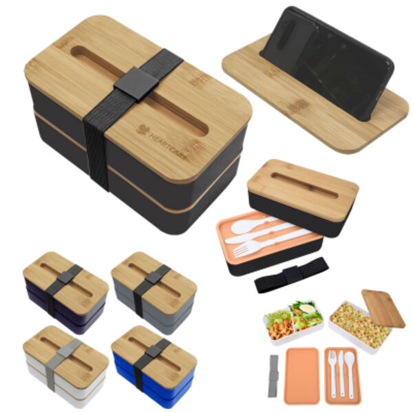 Stackable Bento Box With Phone Stand Thumbnail
