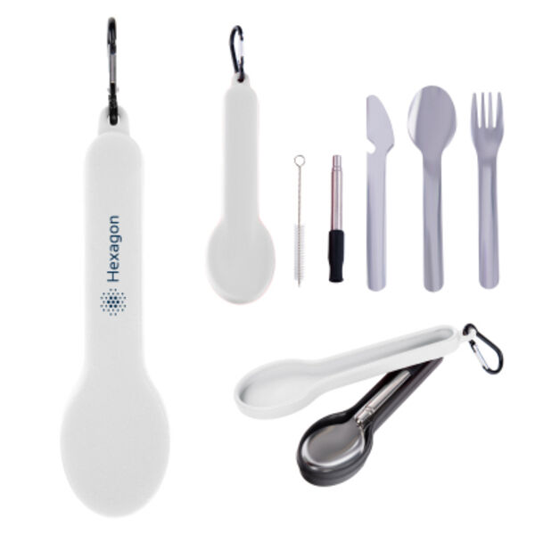 Travel Utensil Set With Silicone Holder Thumbnail