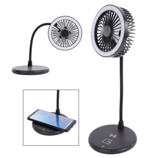 Desktop Fan With Ring Light & Wireless Charger Thumbnail