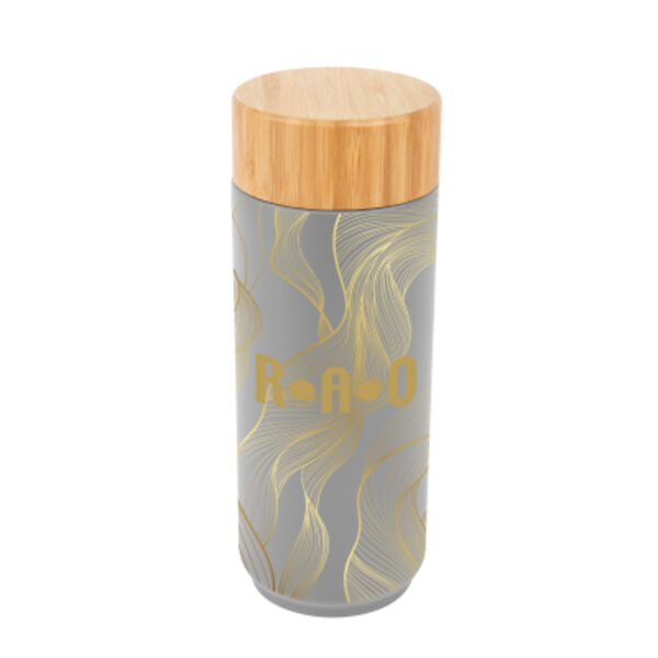 16 Oz. Full Color Stainless Steel Lexington Bottle With Bamboo Lid Thumbnail