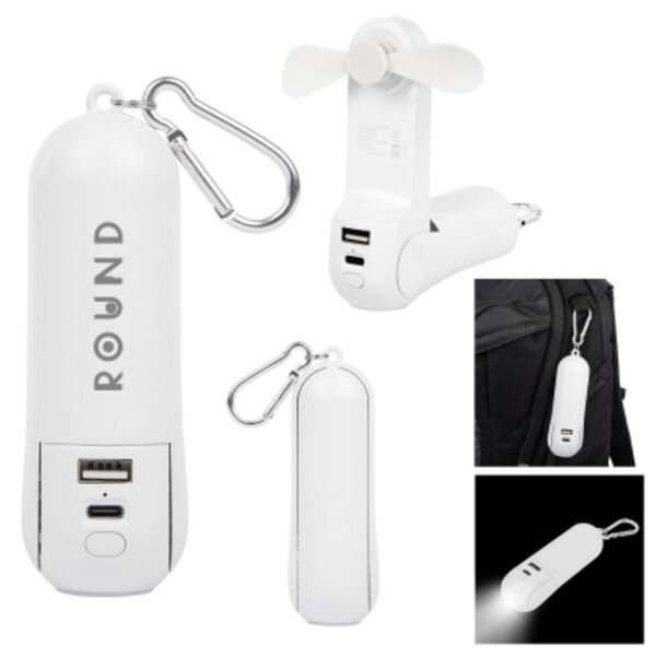 Rechargeable Power Bank With Fan & Flashlight Thumbnail