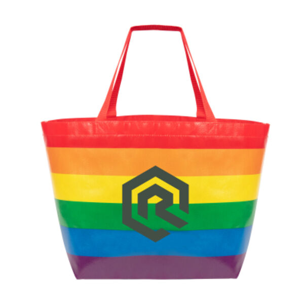 Rainbow Laminated Non-Woven Tote Bag Thumbnail