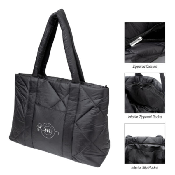 Luxe Quilted Puffer Tote Bag Thumbnail