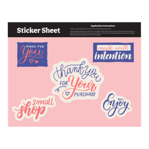 Ultra Removable Sticker Sheet 5.5" x 7" Custom Shapes Thumbnail