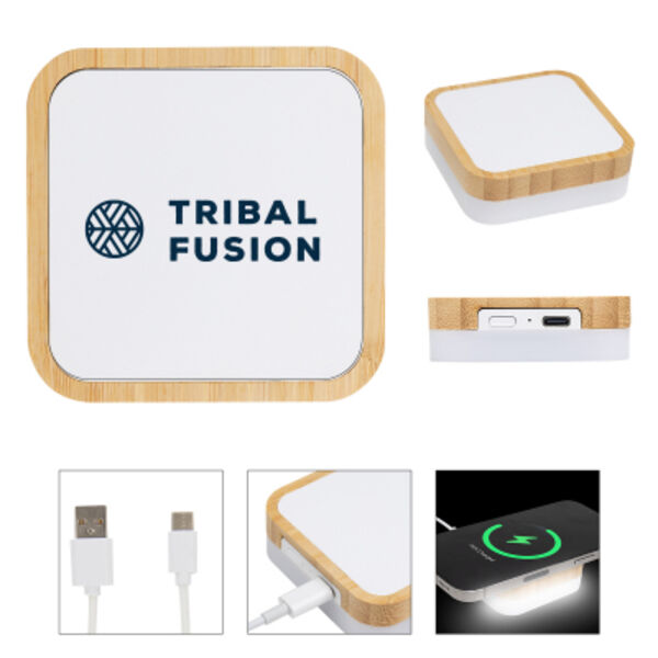 Bamboo Wireless Charger Night Light Thumbnail
