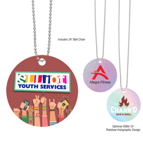Acrylic Charm With Chain - Circle Thumbnail