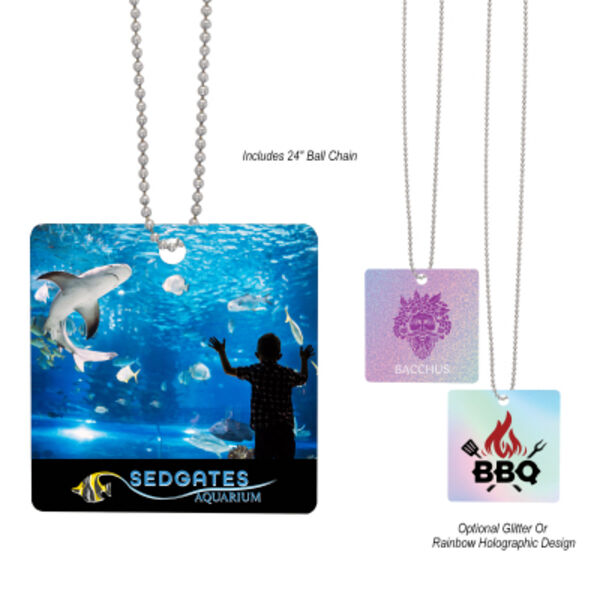 Acrylic Charm With Chain - Square Thumbnail