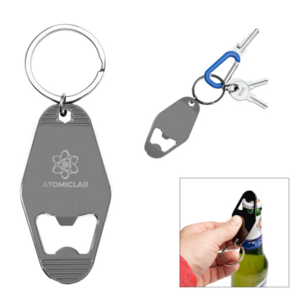 Motel Style Metal Key Tag With Bottle Opener Thumbnail