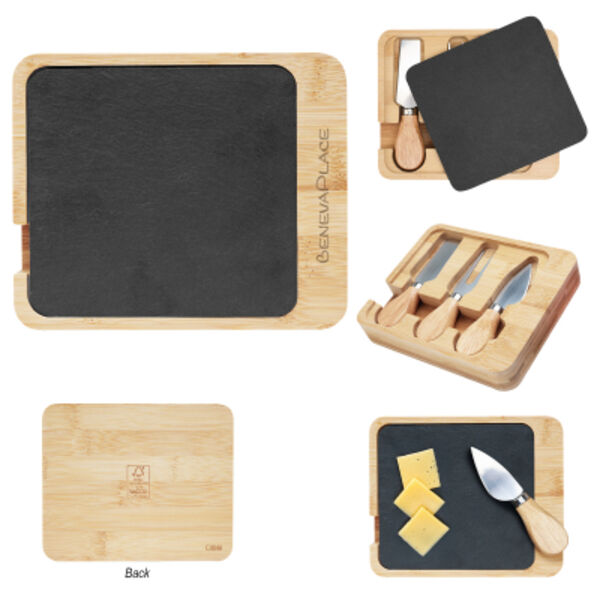 Slate & Bamboo Cheese Server Set Thumbnail