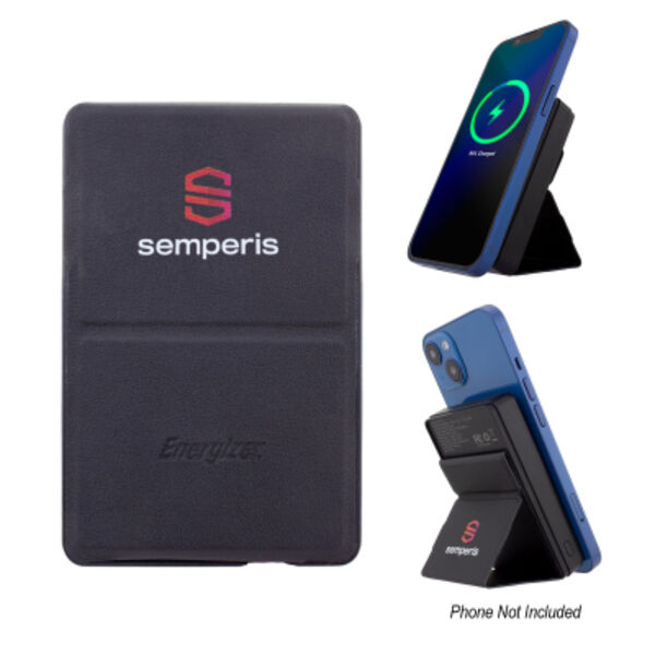 5,000 mAh Energizer® Mag-N-Kick™ Wireless Charger Power Bank And Phone Stand Thumbnail