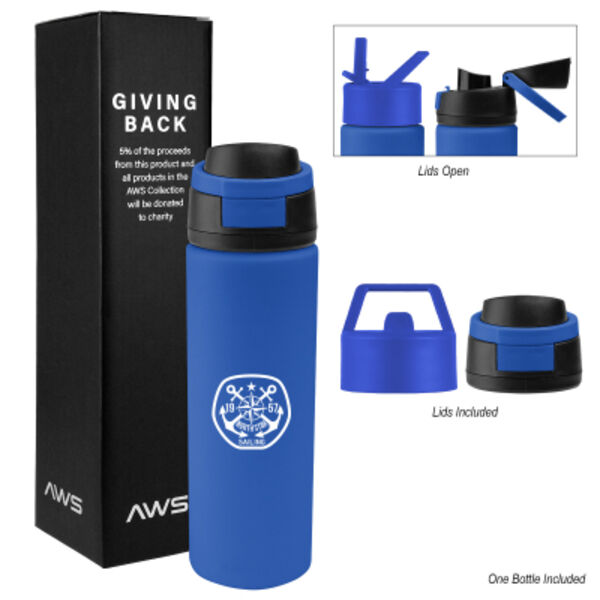 AWS 24 Oz. Pop Sip Recycled Stainless Steel Bottle Kit Thumbnail