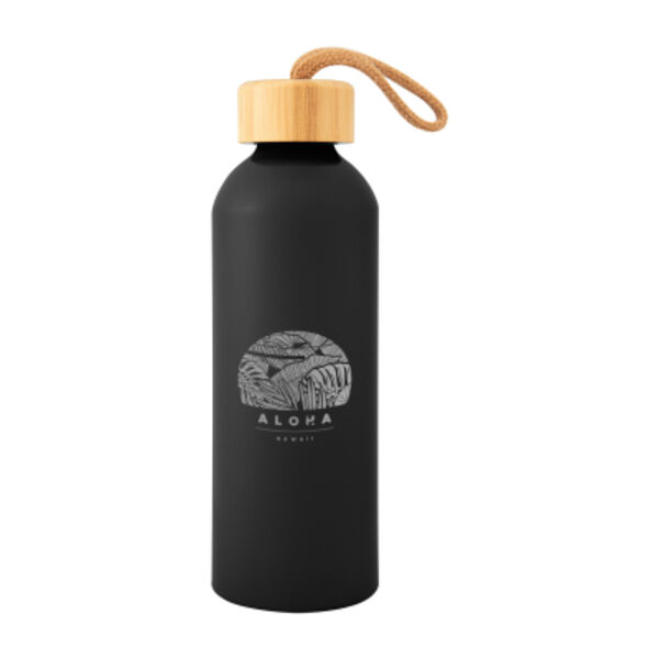 25 Oz. Full Laser Blaire Recycled Aluminum Bottle With Bamboo Lid Thumbnail