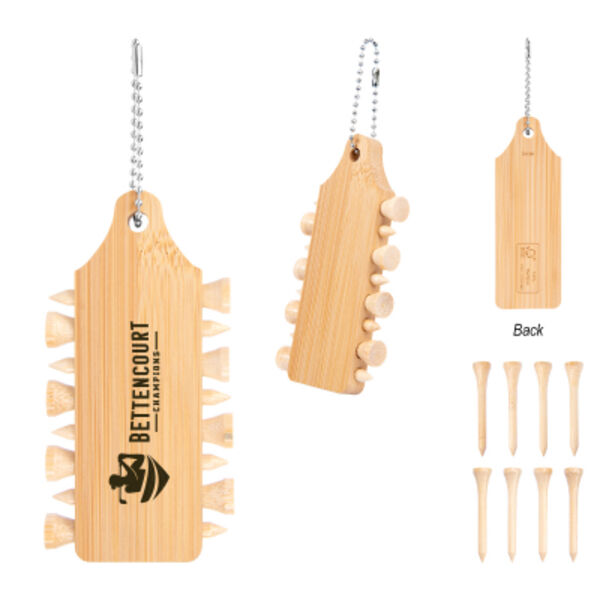 Bamboo Golf Tee Set Keychain Thumbnail