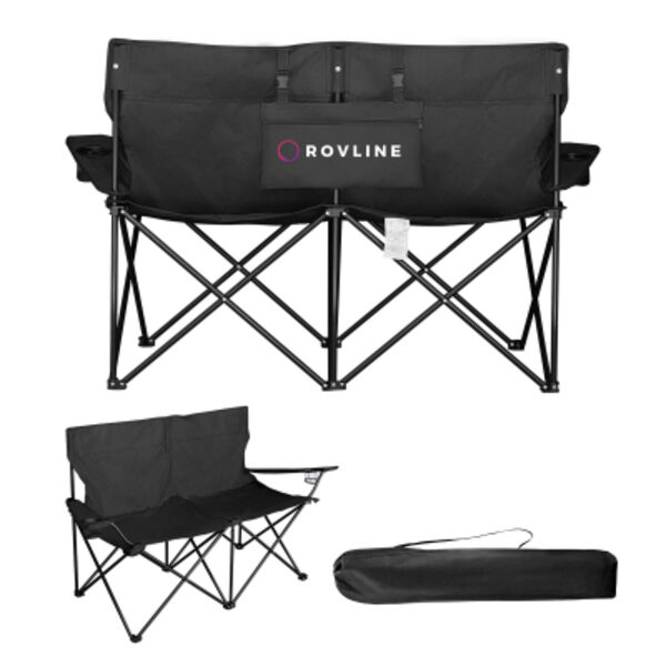 Double Take rPET Folding Chair For Two With Carrying Bag Thumbnail