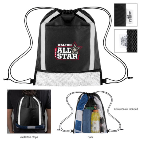 Game Time rPET Reflective Drawstring Bag Thumbnail