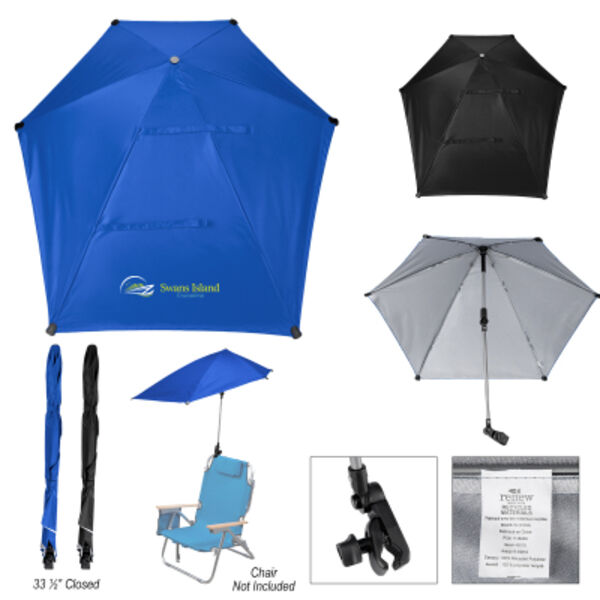 50" Arc SPF 50  Chair Umbrella With 100% rPET Canopy Thumbnail