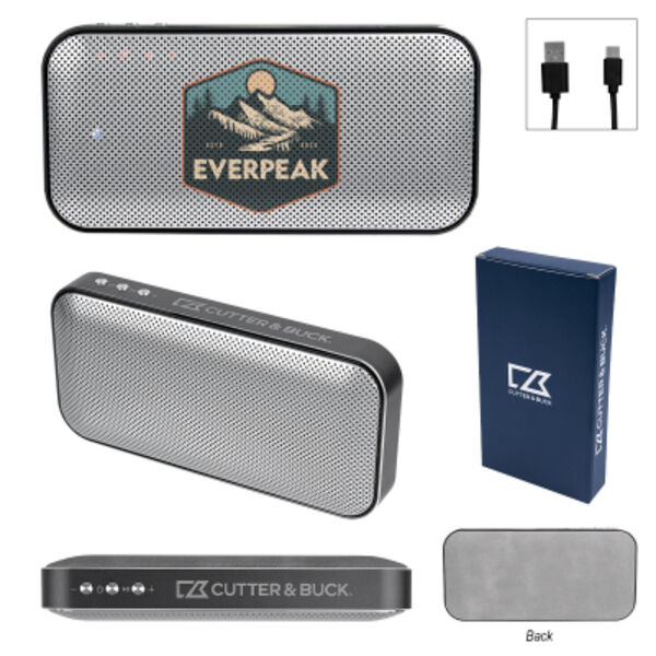 Cutter & Buck® Aluminum Suede Speaker And Power Bank Thumbnail